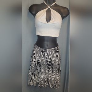 Black & white skater skirt.